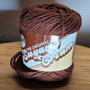 Lily The Original Sugar 'N Cream 4 ply 100% Cotton Brown Yarn - 1 Skein